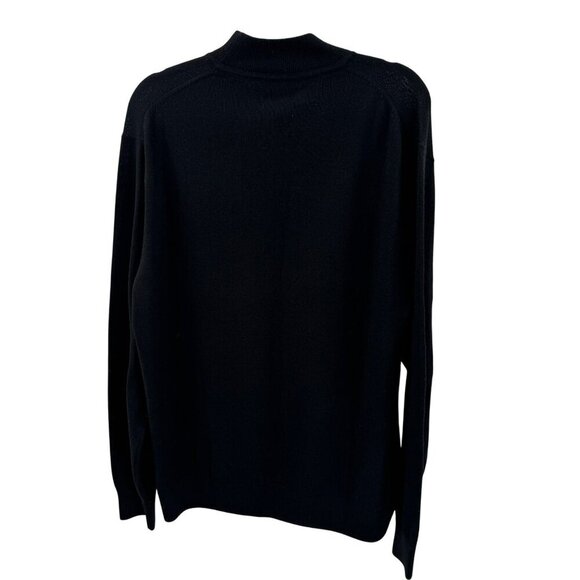 Raffi 100% Extra Fine Merino Wool Black Crew Neck Sweater Mens XL - Picture 3 of 6